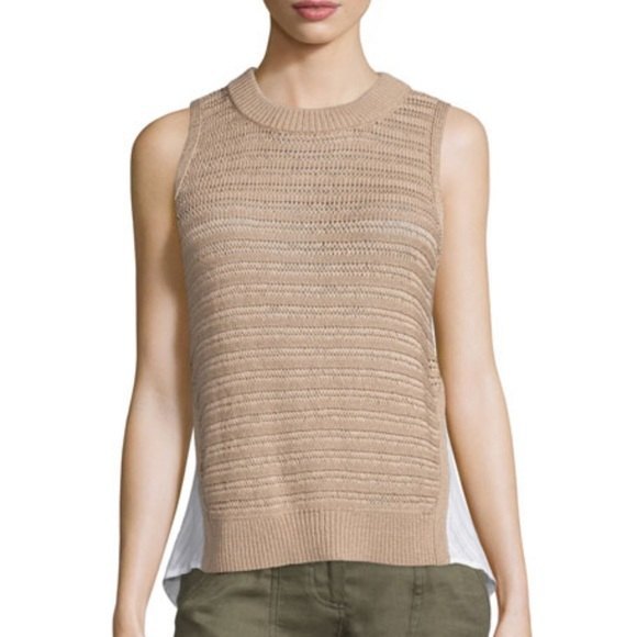 VERONICA BEARD ‘South Beach’ Sleeveless Sweater Knit Combo Top - Picture 1 of 8
